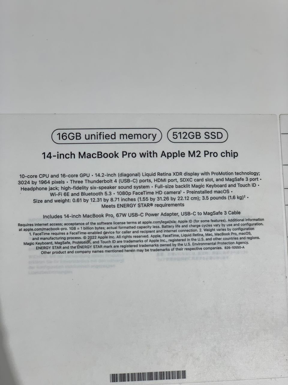 Macbook Pro with apple M2 Pro Chip